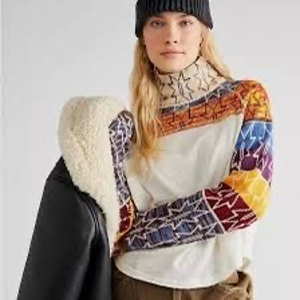 NWOT / Free People / Freestyle Ski Swit Knit Long Sleeve Top / sz XS